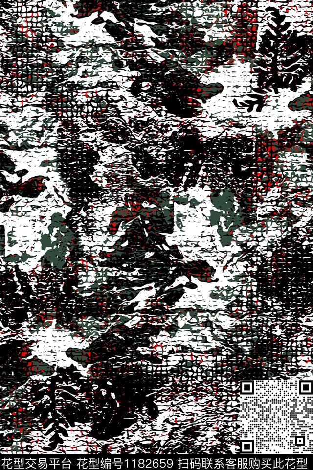 潮牌抽象肌理传统印花华亿平台下载（图片编号: 1182659） - 瓦栏（Walan）