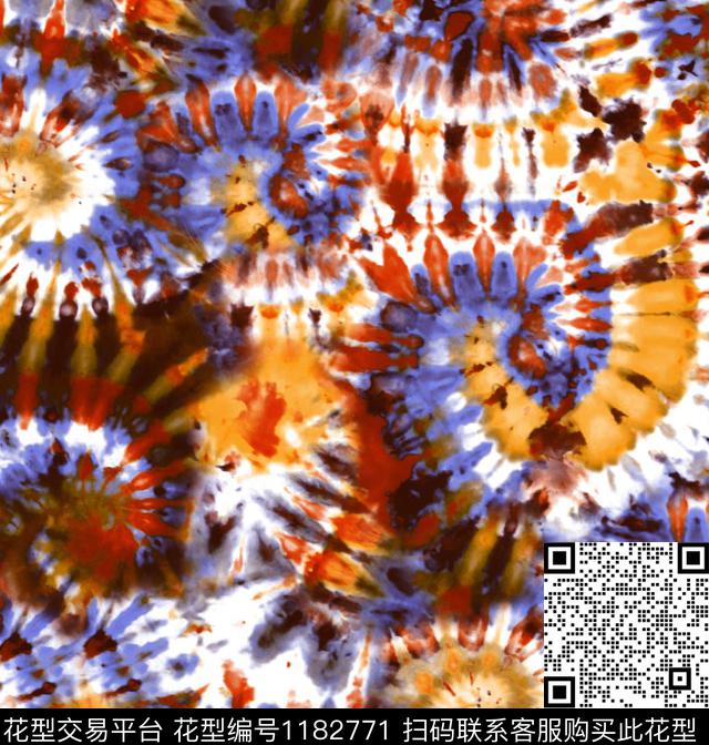 扎染华亿平台抽象肌理数码印花华亿平台下载（图片编号: 1182771） - 瓦栏（Walan）