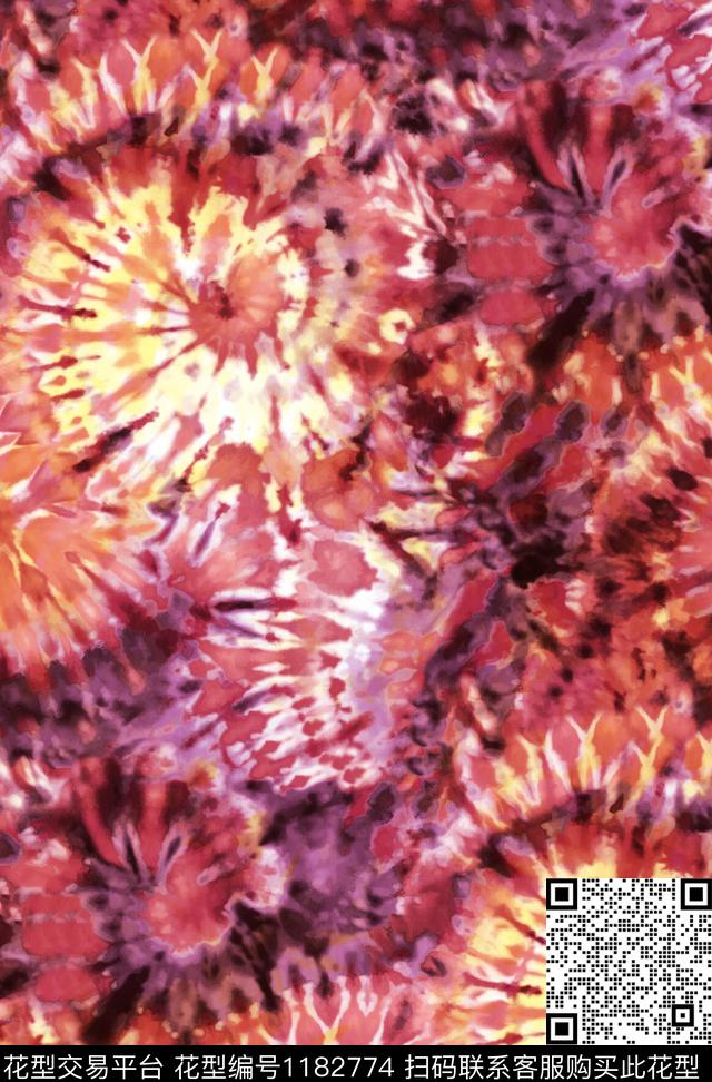 扎染华亿平台抽象肌理数码印花华亿平台下载（图片编号: 1182774） - 瓦栏（Walan）