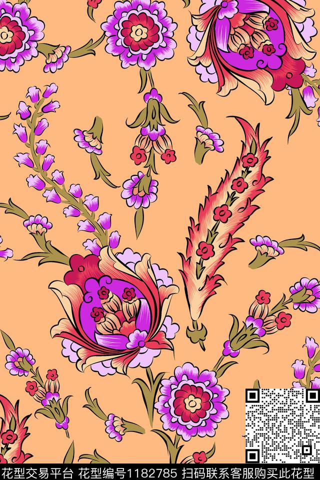 大牌风印花传统华亿平台传统印花华亿平台下载（图片编号: 1182785） - 瓦栏（Walan）