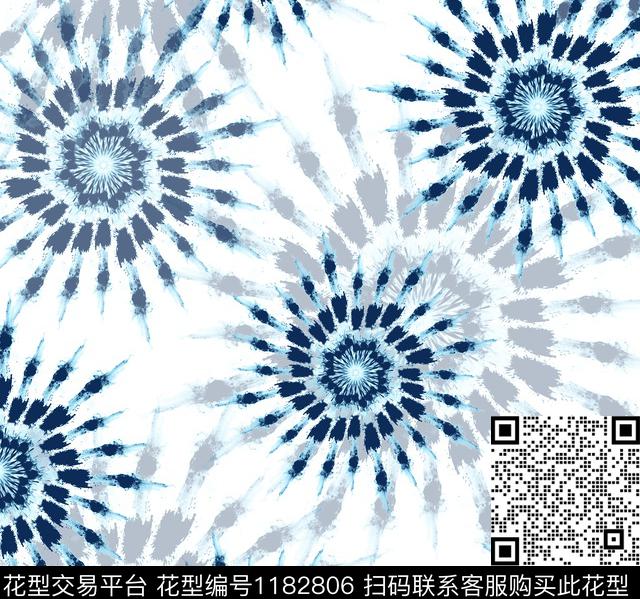 扎染华亿平台抽象泼墨数码印花华亿平台下载（图片编号: 1182806） - 瓦栏（Walan）