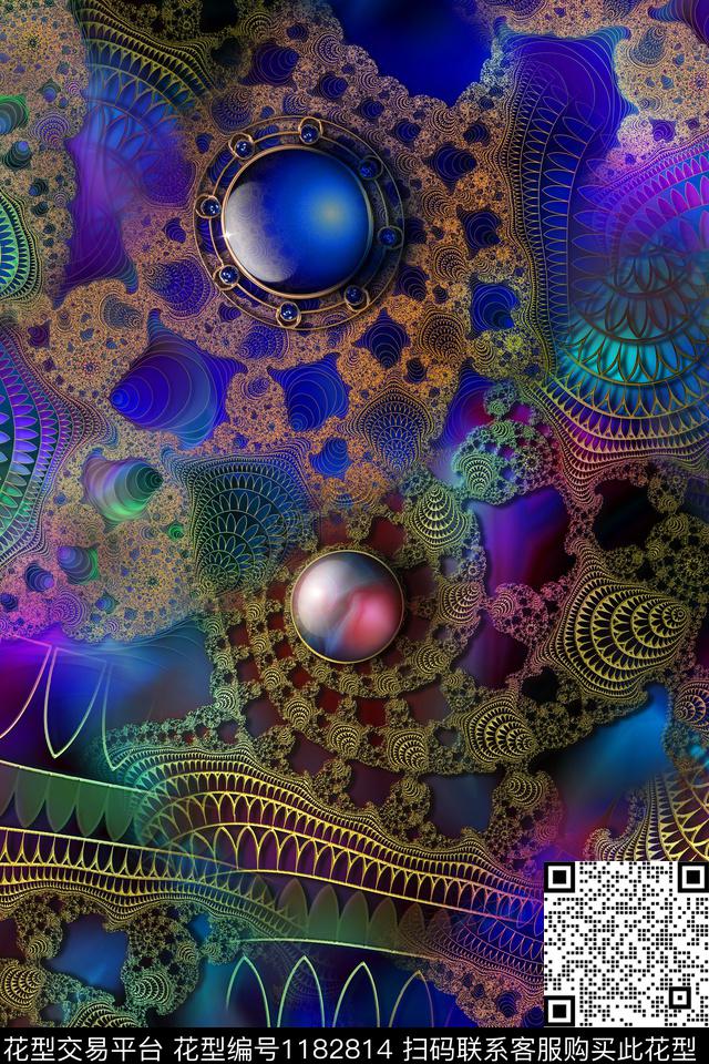 分形抽象珠宝宝石数码印花华亿平台下载（图片编号: 1182814） - 瓦栏（Walan）