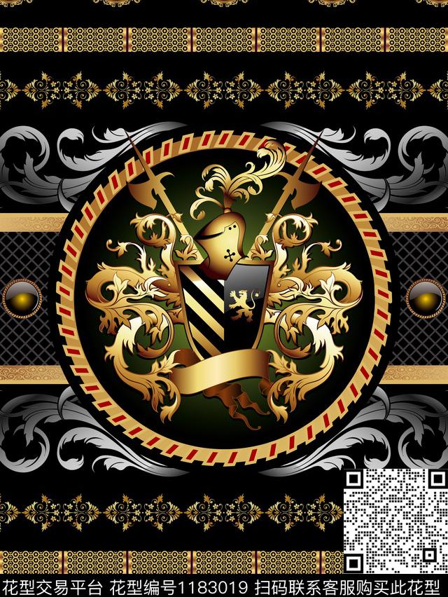 古典花纹数码华亿平台大牌风数码印花华亿平台下载（图片编号: 1183019） - 瓦栏（Walan）