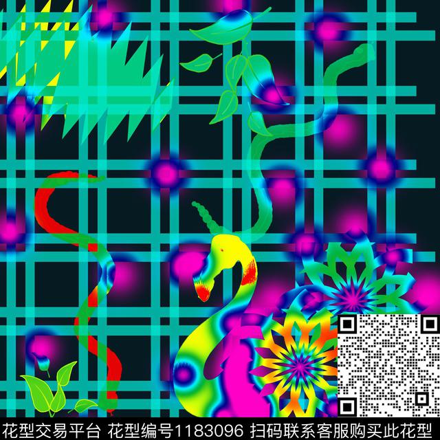 几何抽象手绘数码印花华亿平台下载（图片编号: 1183096） - 瓦栏（Walan）