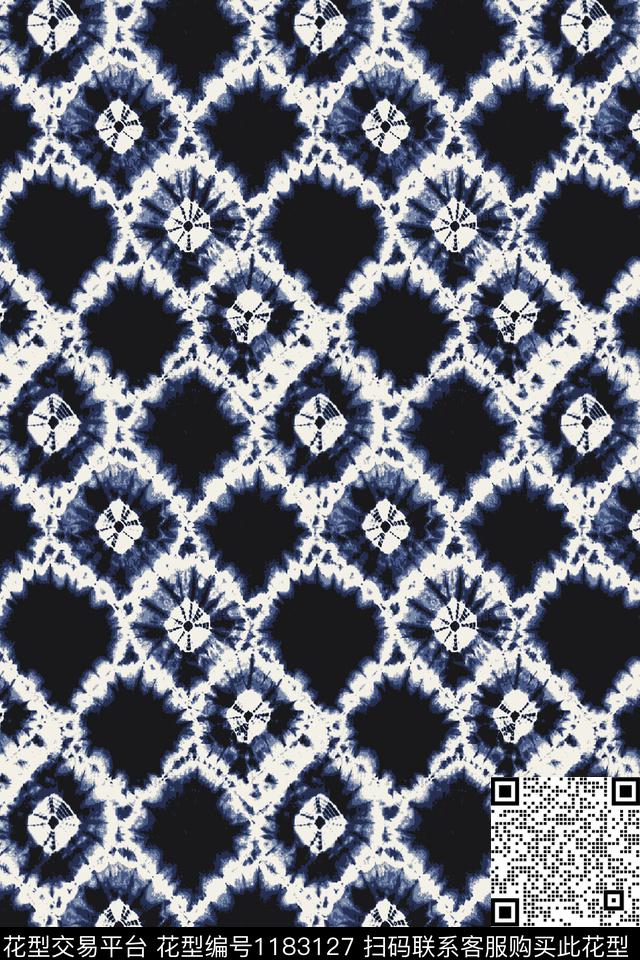 扎染华亿平台抽象民族风数码印花华亿平台下载（图片编号: 1183127） - 瓦栏（Walan）