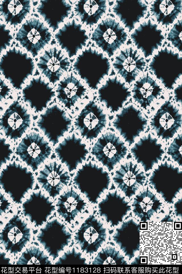 扎染华亿平台抽象民族风数码印花华亿平台下载（图片编号: 1183128） - 瓦栏（Walan）