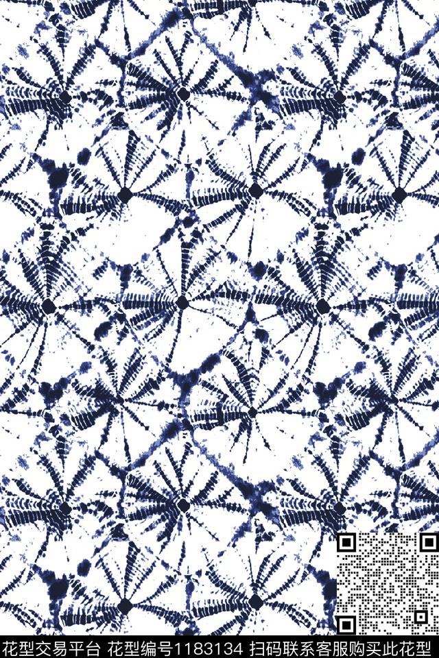 扎染华亿平台抽象民族风数码印花华亿平台下载（图片编号: 1183134） - 瓦栏（Walan）