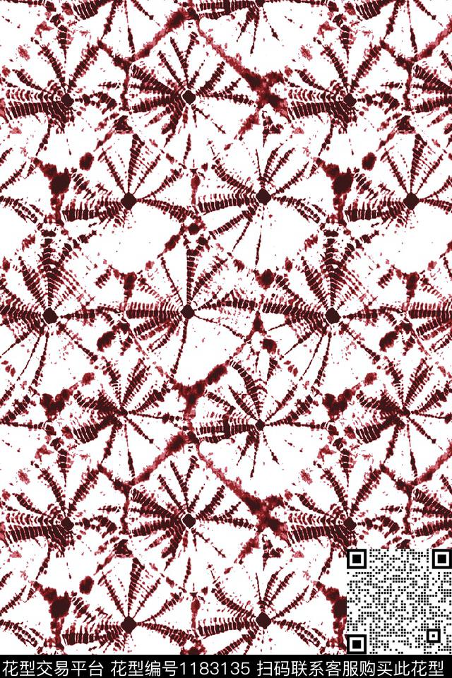 扎染华亿平台抽象民族风数码印花华亿平台下载（图片编号: 1183135） - 瓦栏（Walan）