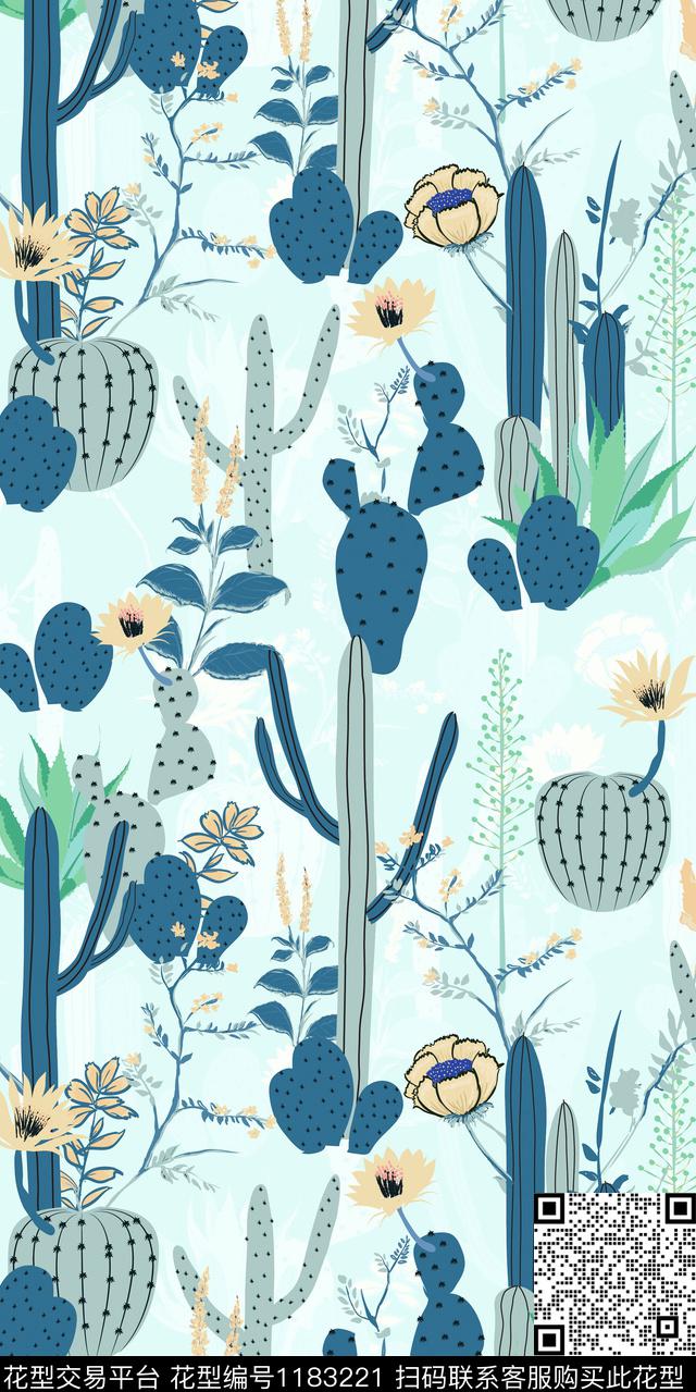 数码华亿平台清爽底花卉花卉传统印花华亿平台下载（图片编号: 1183221） - 瓦栏（Walan）