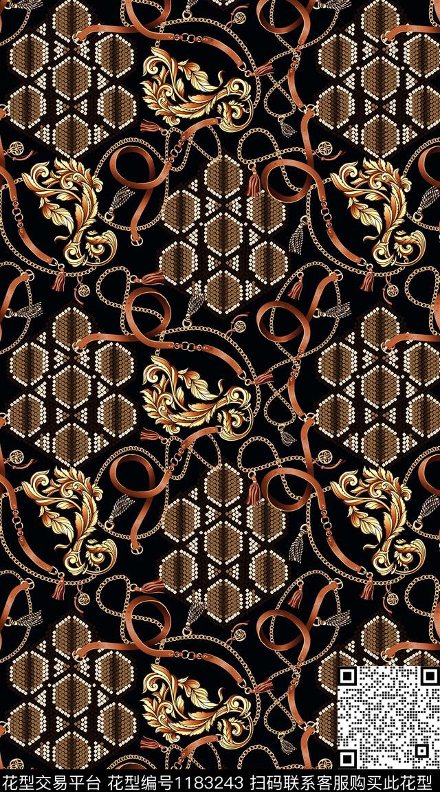 数码华亿平台大牌风复古数码印花华亿平台下载（图片编号: 1183243） - 瓦栏（Walan）