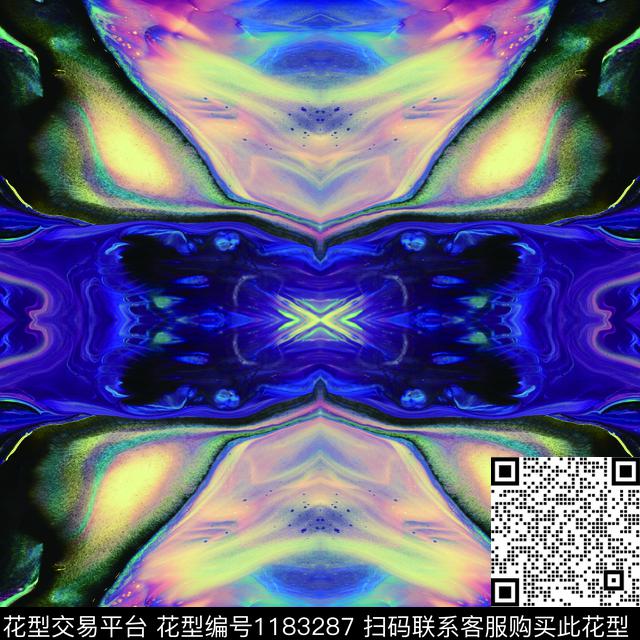 方巾抽象肌理数码印花华亿平台下载（图片编号: 1183287） - 瓦栏（Walan）