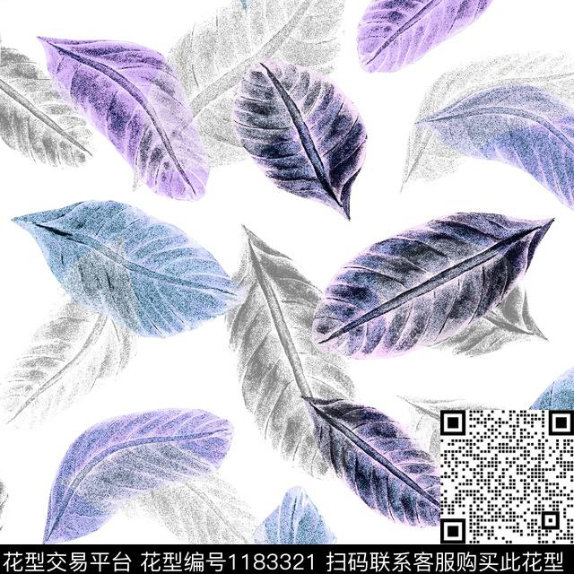 数码华亿平台花卉绿植树叶数码印花华亿平台下载（图片编号: 1183321） - 瓦栏（Walan）