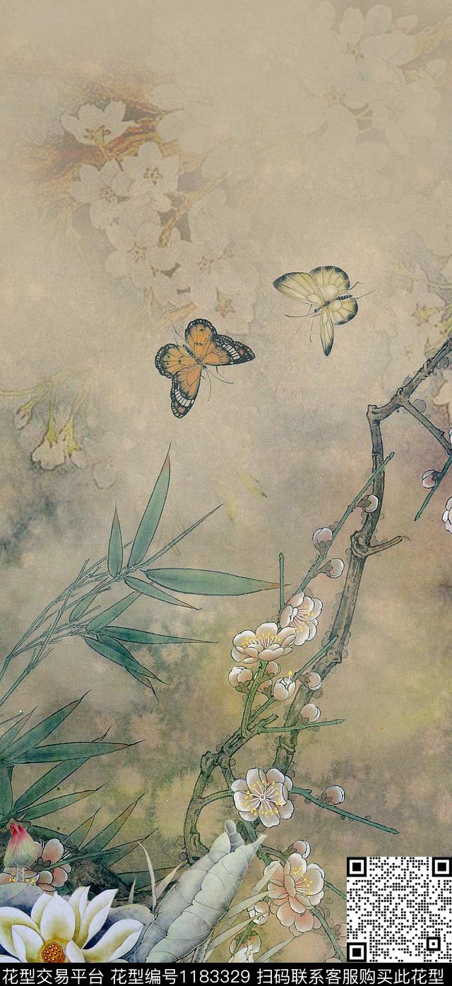 数码华亿平台花卉大牌风数码印花华亿平台下载（图片编号: 1183329） - 瓦栏（Walan）