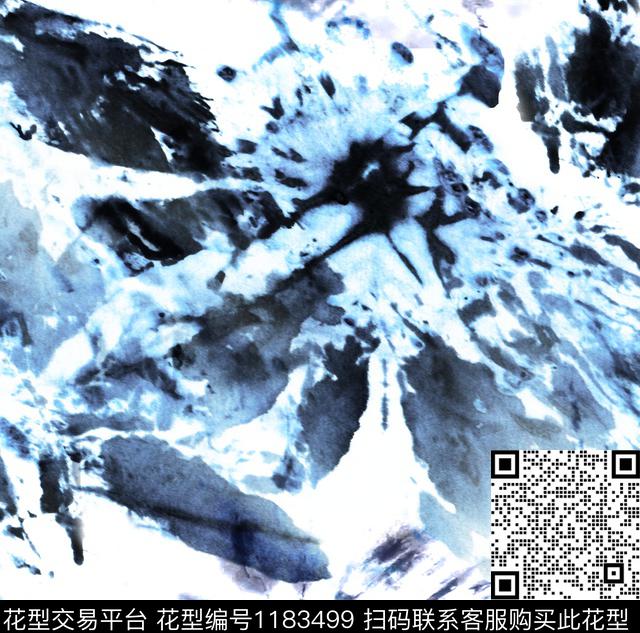 数码华亿平台扎染华亿平台抽象数码印花华亿平台下载（图片编号: 1183499） - 瓦栏（Walan）