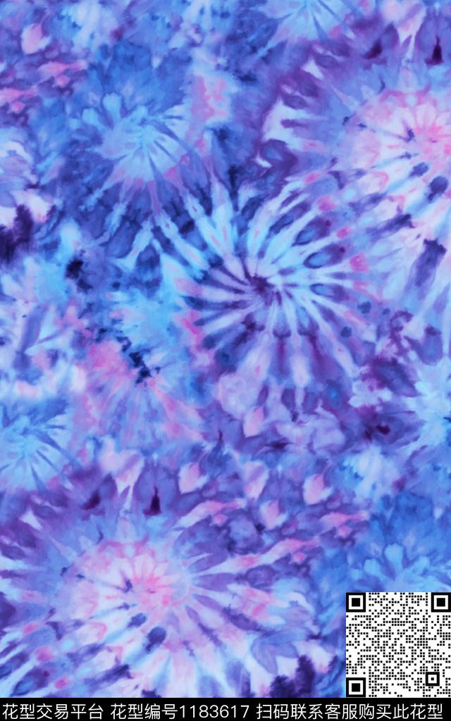 数码华亿平台扎染华亿平台抽象数码印花华亿平台下载（图片编号: 1183617） - 瓦栏（Walan）