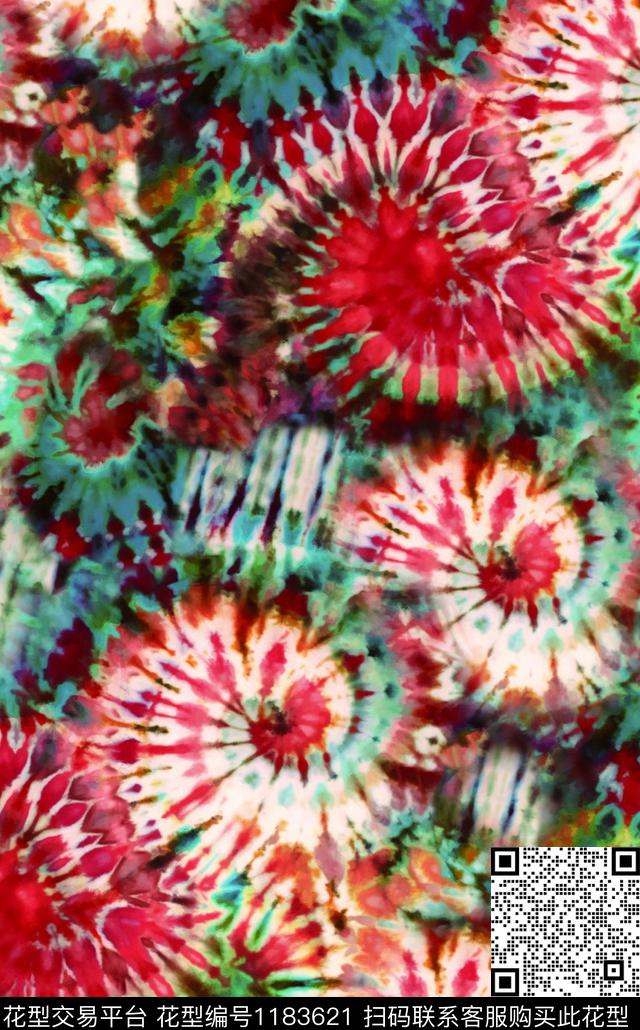 数码华亿平台扎染华亿平台抽象数码印花华亿平台下载（图片编号: 1183621） - 瓦栏（Walan）