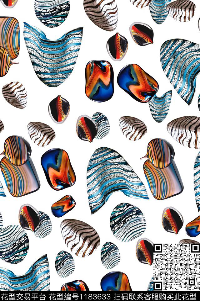 数码华亿平台海洋趣味数码印花华亿平台下载（图片编号: 1183633） - 瓦栏（Walan）