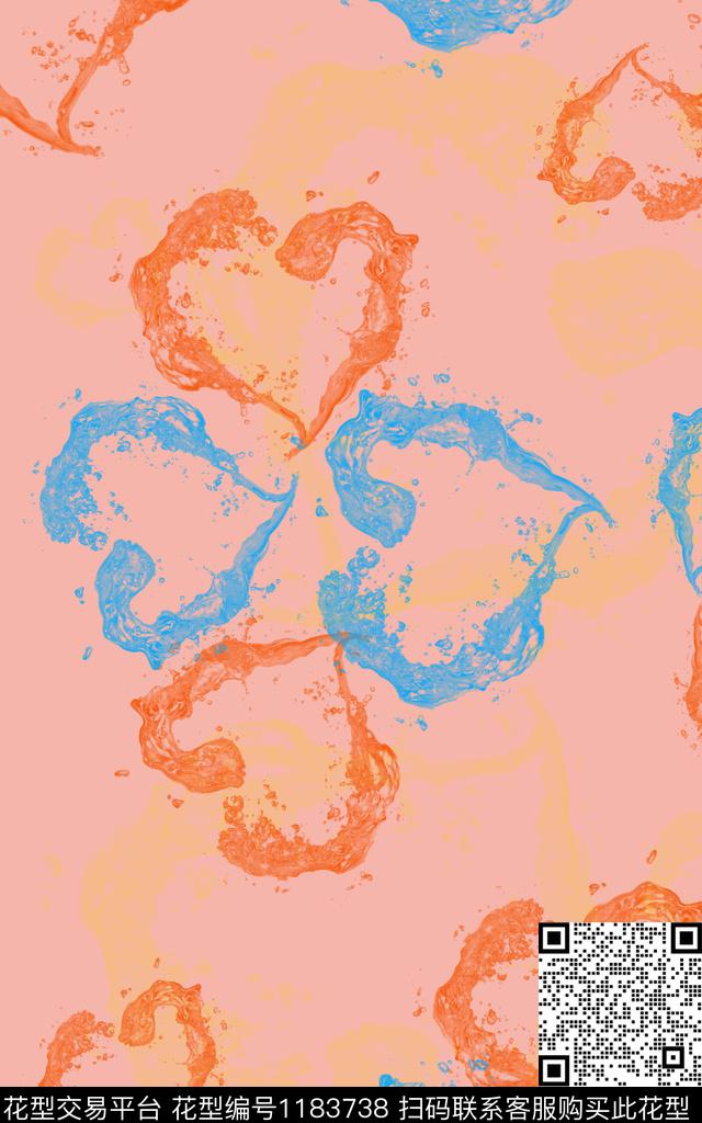 时尚女装爱心数码印花华亿平台下载（图片编号: 1183738） - 瓦栏（Walan）