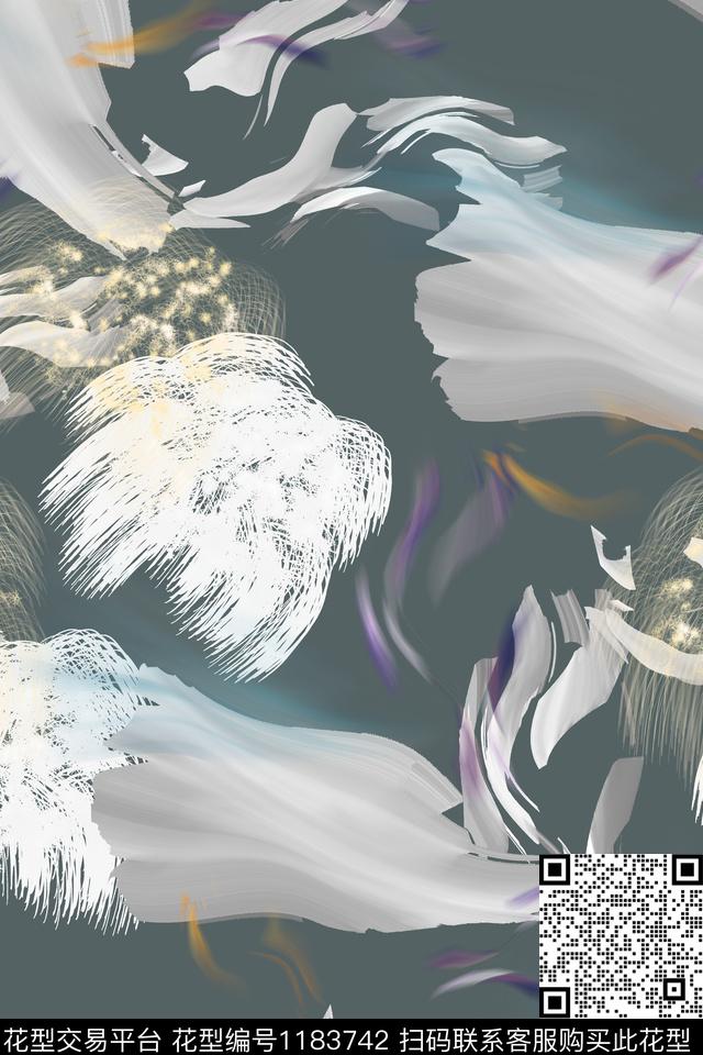 时尚抽象年轻女性数码印花华亿平台下载（图片编号: 1183742） - 瓦栏（Walan）