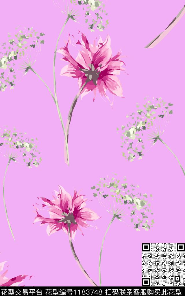 女装休闲花卉数码印花华亿平台下载（图片编号: 1183748） - 瓦栏（Walan）