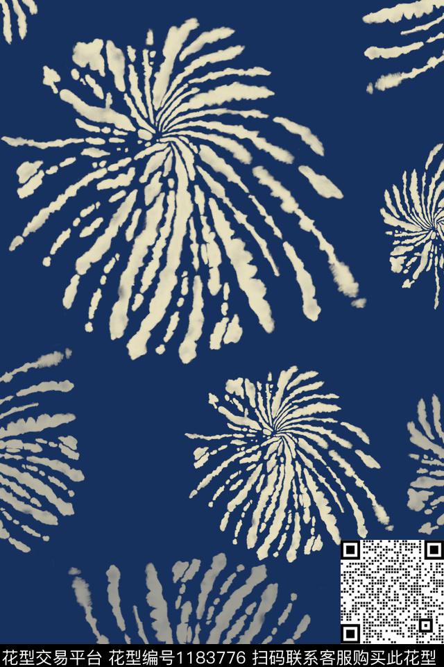抽象花卉抽象扎染风格数码印花华亿平台下载（图片编号: 1183776） - 瓦栏（Walan）