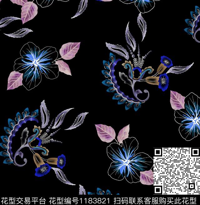数码华亿平台花卉小碎花数码印花华亿平台下载（图片编号: 1183821） - 瓦栏（Walan）