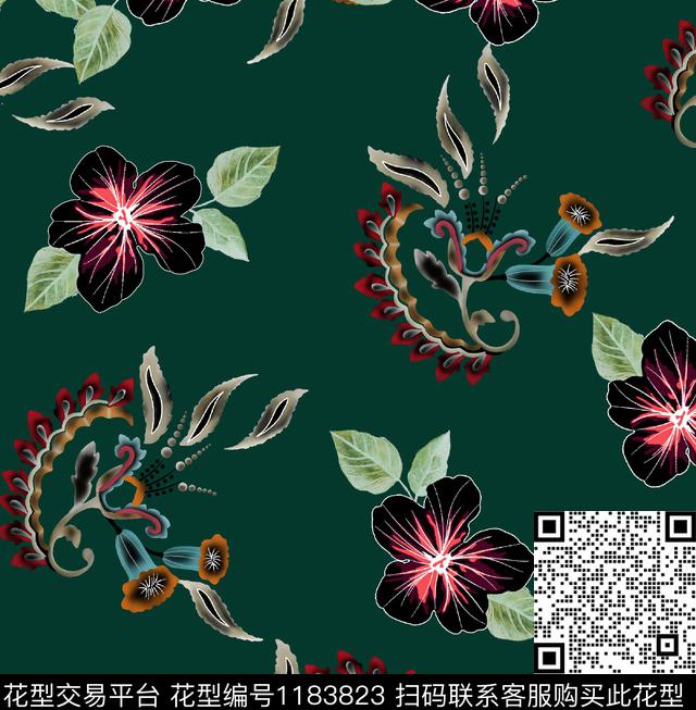 数码华亿平台花卉小碎花数码印花华亿平台下载（图片编号: 1183823） - 瓦栏（Walan）