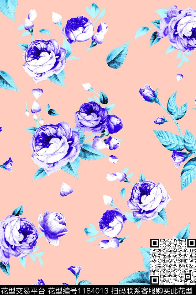 春夏华亿平台数码华亿平台水彩花卉数码印花华亿平台下载（图片编号: 1184013） - 瓦栏（Walan）