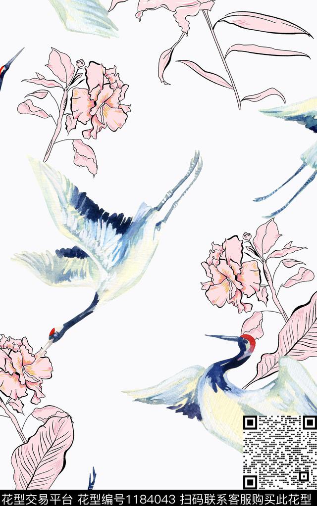 数码华亿平台几何花卉数码印花华亿平台下载（图片编号: 1184043） - 瓦栏（Walan）