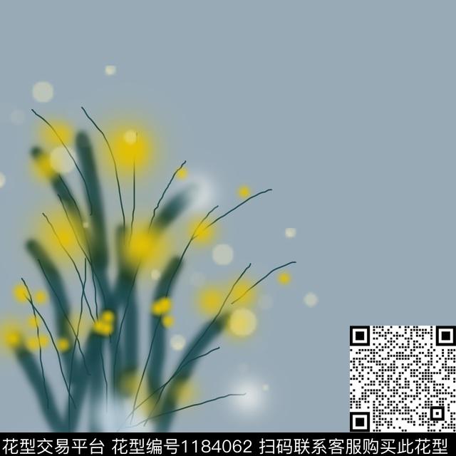 抽象手绘花卉数码印花华亿平台下载（图片编号: 1184062） - 瓦栏（Walan）