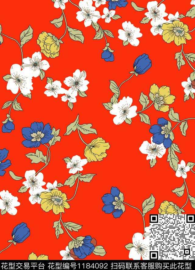 数码华亿平台休闲花卉数码印花华亿平台下载（图片编号: 1184092） - 瓦栏（Walan）