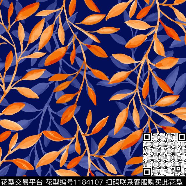 花卉小碎花绿植树叶数码印花华亿平台下载（图片编号: 1184107） - 瓦栏（Walan）