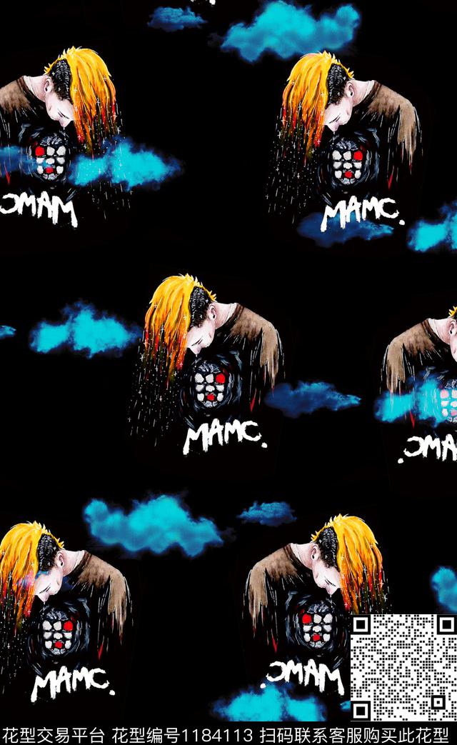 时尚人物字母数码印花华亿平台下载（图片编号: 1184113） - 瓦栏（Walan）