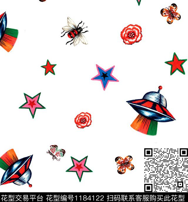 趣味华亿平台几何蜜蜂数码印花华亿平台下载（图片编号: 1184122） - 瓦栏（Walan）