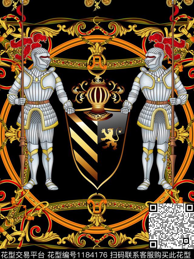 男装骑士大牌风数码印花华亿平台下载（图片编号: 1184176） - 瓦栏（Walan）
