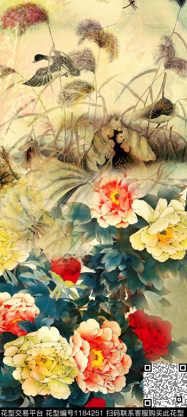 数码华亿平台中国风定位花定位花数码印花华亿平台下载（图片编号: 1184251） - 瓦栏（Walan）