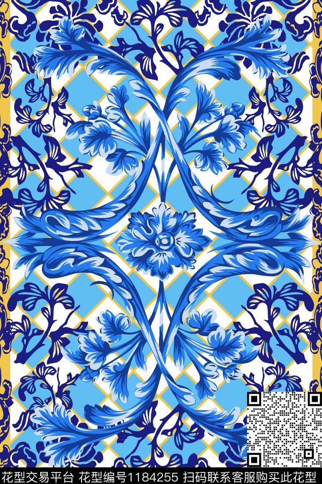 古典花纹几何印花数码印花华亿平台下载（图片编号: 1184255） - 瓦栏（Walan）