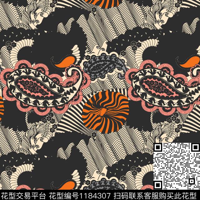 女装大牌风佩斯利传统印花华亿平台下载（图片编号: 1184307） - 瓦栏（Walan）