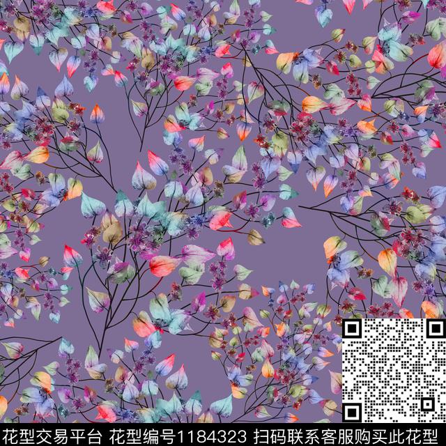 数码华亿平台花卉大牌风数码印花华亿平台下载（图片编号: 1184323） - 瓦栏（Walan）