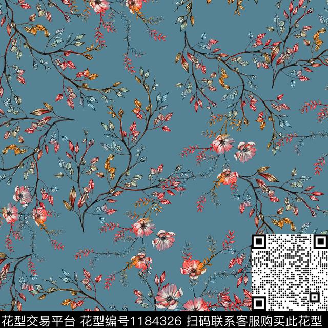 数码华亿平台花卉大牌风数码印花华亿平台下载（图片编号: 1184326） - 瓦栏（Walan）