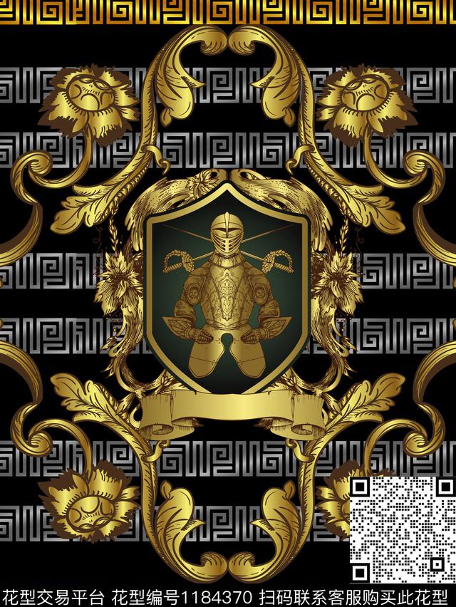 大牌风宫廷风欧式定位花数码印花华亿平台下载（图片编号: 1184370） - 瓦栏（Walan）