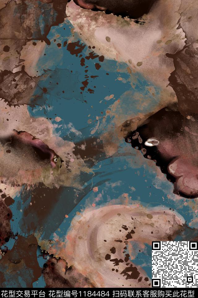 扎染华亿平台大牌风水墨风传统印花华亿平台下载（图片编号: 1184484） - 瓦栏（Walan）