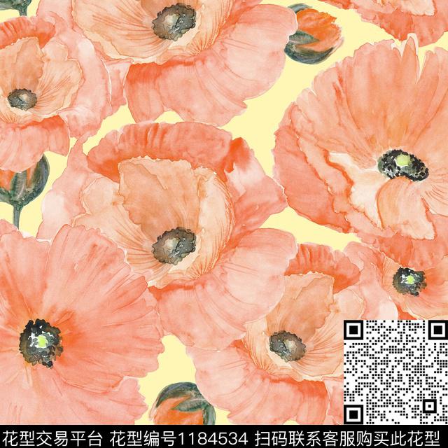 数码华亿平台女装花卉数码印花华亿平台下载（图片编号: 1184534） - 瓦栏（Walan）