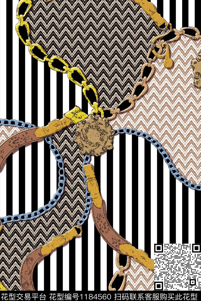 链条波浪纹皮带数码印花华亿平台下载（图片编号: 1184560） - 瓦栏（Walan）