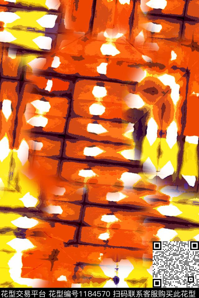 扎染华亿平台黑白条纹水墨风数码印花华亿平台下载（图片编号: 1184570） - 瓦栏（Walan）