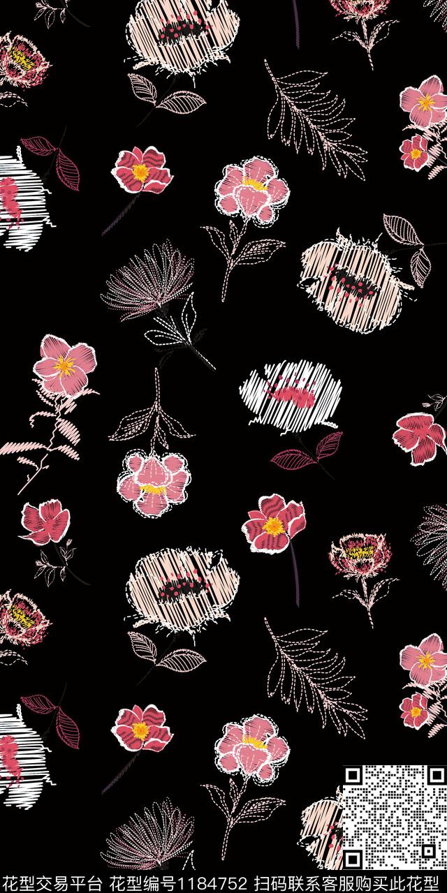 数码华亿平台花卉大牌风传统印花华亿平台下载（图片编号: 1184752） - 瓦栏（Walan）