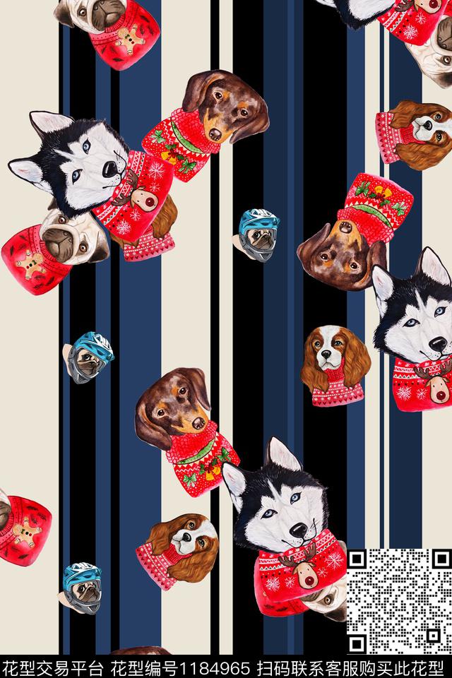 动物卡通狗数码印花华亿平台下载（图片编号: 1184965） - 瓦栏（Walan）