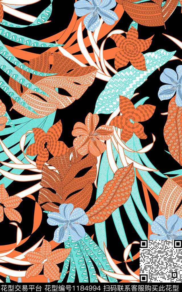 春夏华亿平台数码华亿平台花卉数码印花华亿平台下载（图片编号: 1184994） - 瓦栏（Walan）