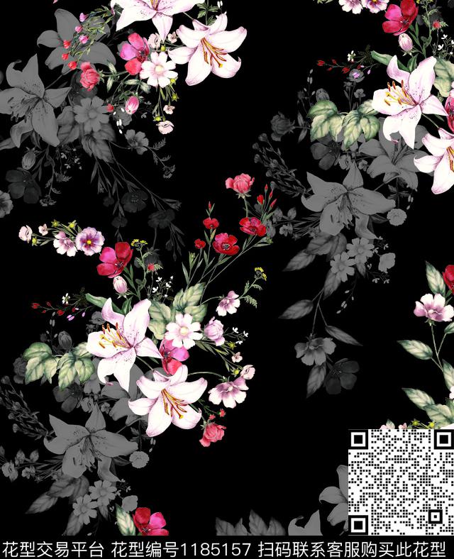 数码华亿平台手绘大牌风数码印花华亿平台下载（图片编号: 1185157） - 瓦栏（Walan）