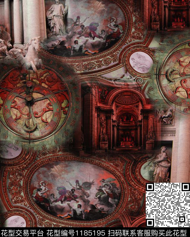 建筑欧洲油画华亿平台数码印花华亿平台下载（图片编号: 1185195） - 瓦栏（Walan）